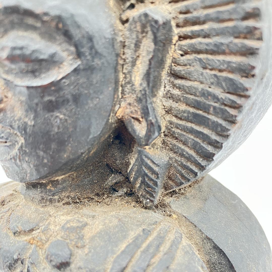 木彫　座仏　ラオス　東南アジア　時代物　高さ：約２３．５ｃｍ