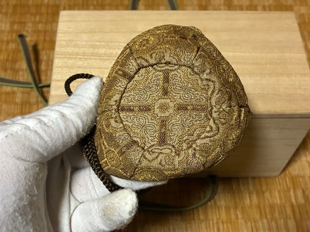 茶道具セット 金色と茶色 仕覆 茶入 箱入