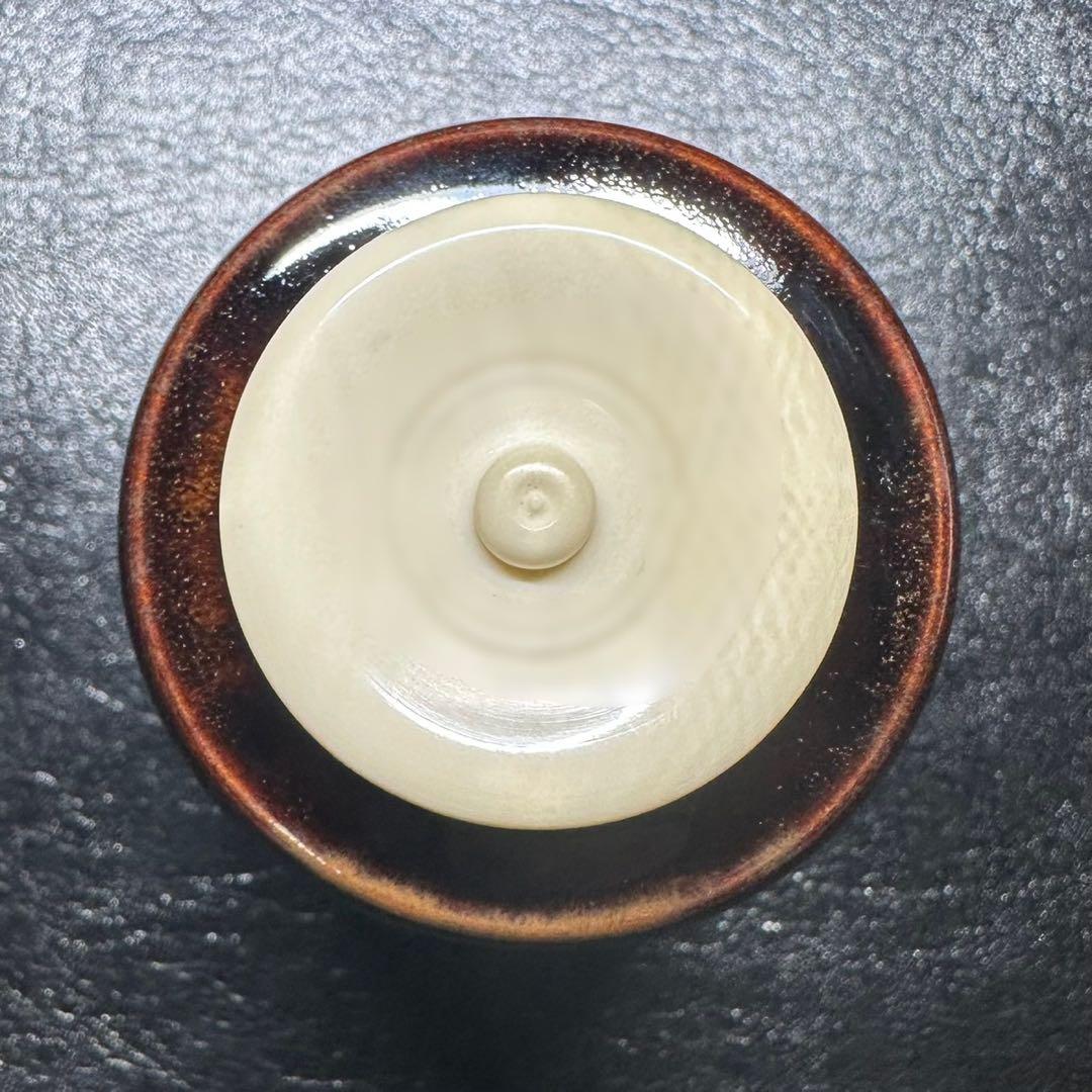 茶道具！古瀬戸 肩衝 茶入！市松模様宝尽間道！『加藤 唐三郎』造！共箱/仕覆付！