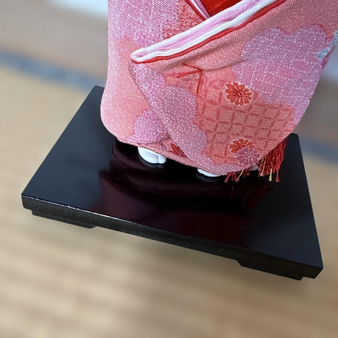 市松人形 ピンク着物 陶器製　玉童作