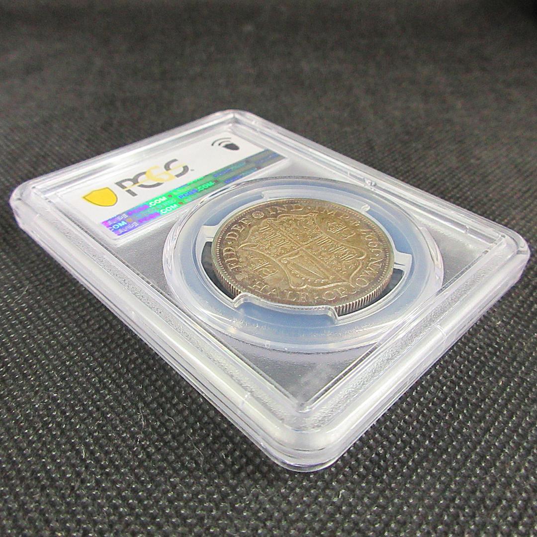 1927 イギリス 1/2クラウン 銀貨 ジョージ NGC アンティーク 
