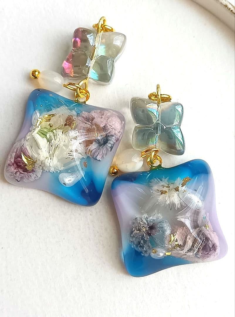 9353 フラワー レジン エチオピアオパール ハンドメイド パーツ