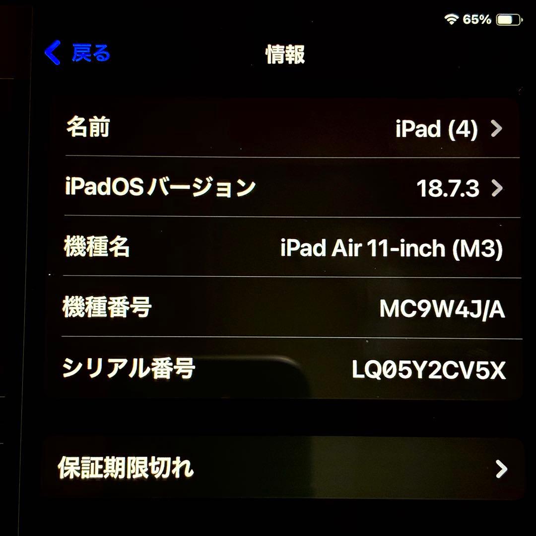 11インチiPad Air (M3) Wi-Fi ￼