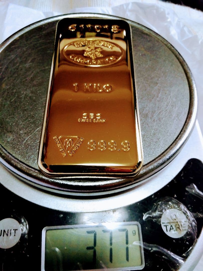 参考品.スイス銀行 1キロ 金塊 999.9