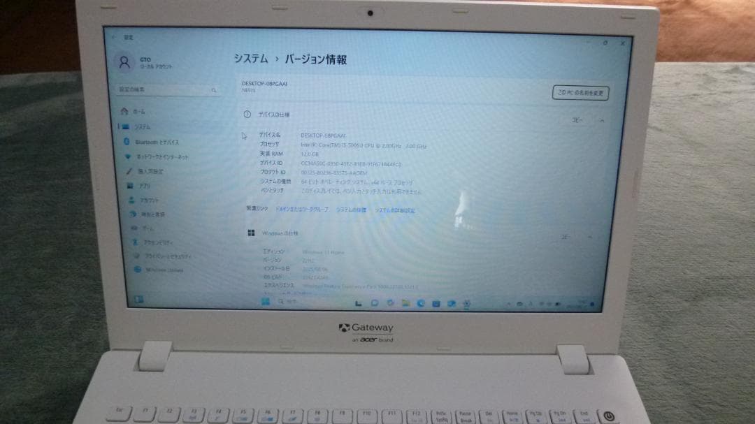 Windowsノート本体 Gateway NE-573-A34G CPUi3-5005U OS11
