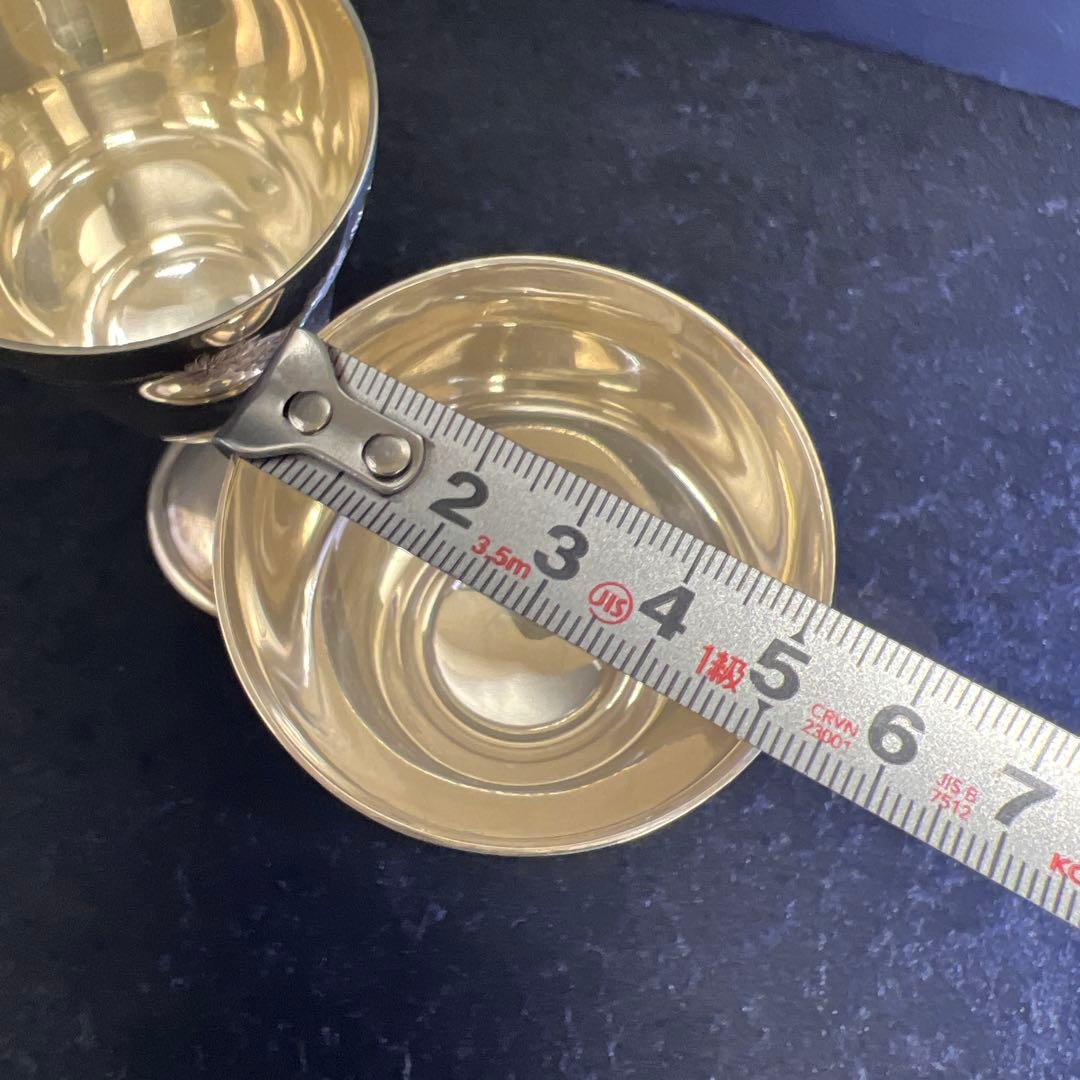 イギリス製　ライオンホールマーク　ぶどう文リキュールグラス2客　161.0g