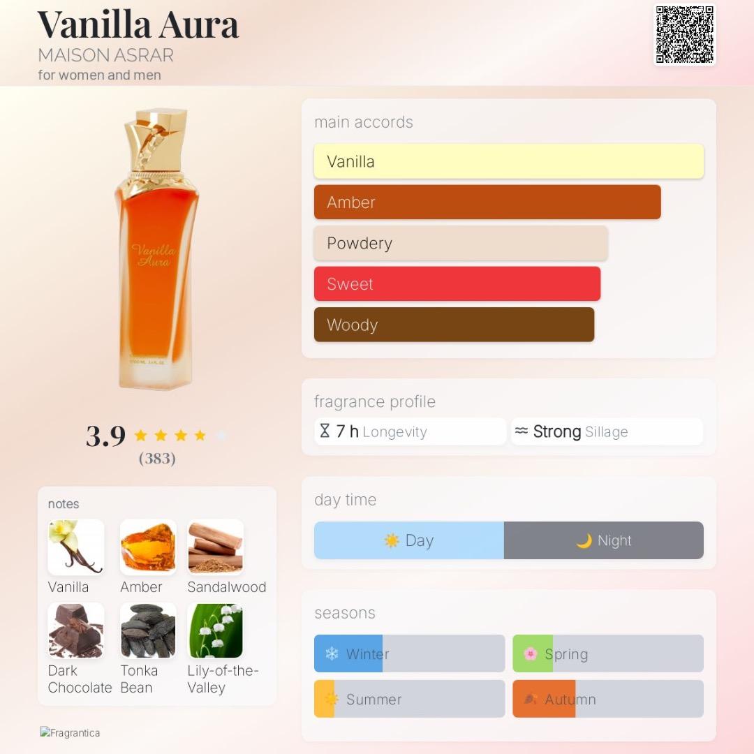 香水(女性用) Maison Asrar Vanilla Aura 100ml