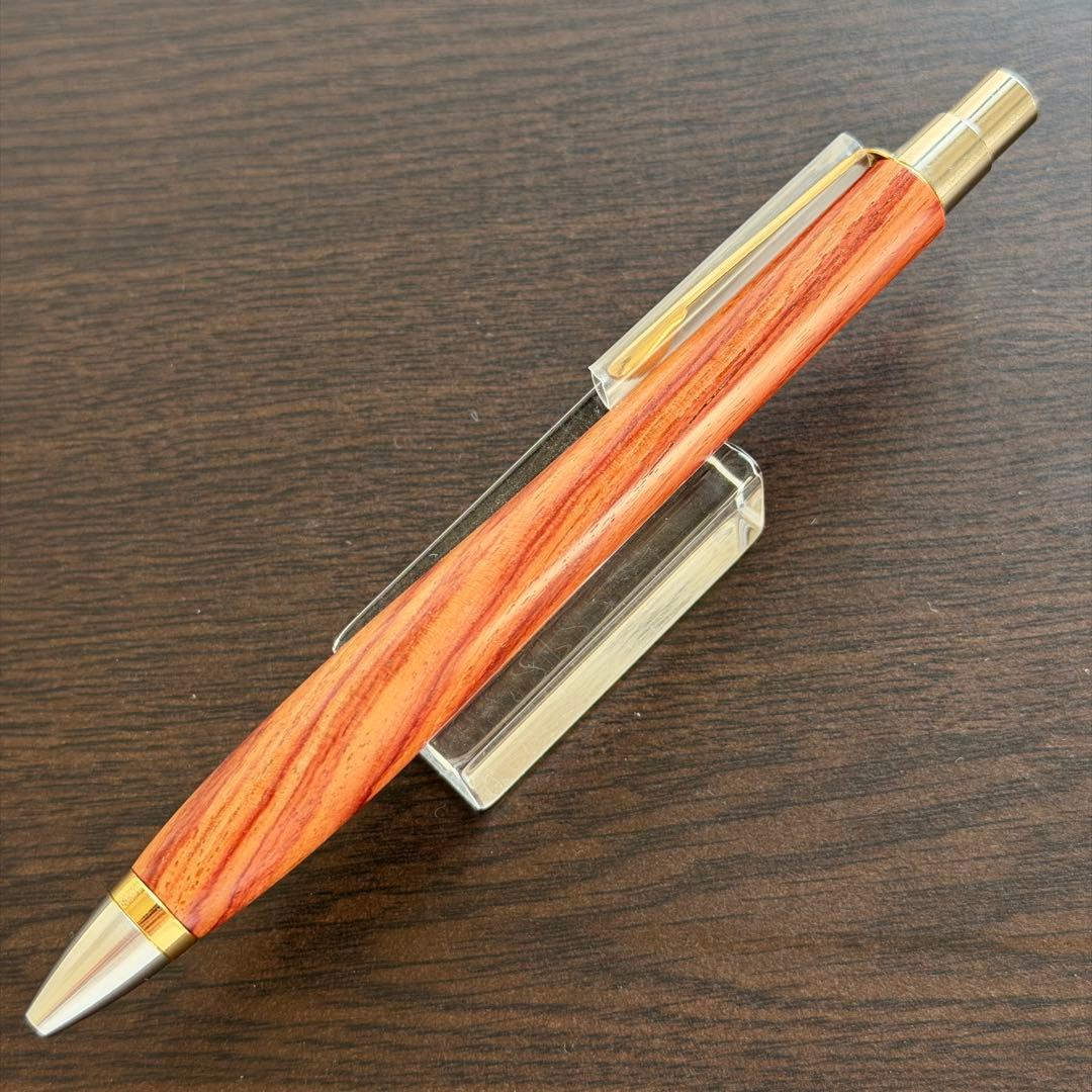 【極美品】ウッドペンクラフト　チューリップウッド　ボールペン