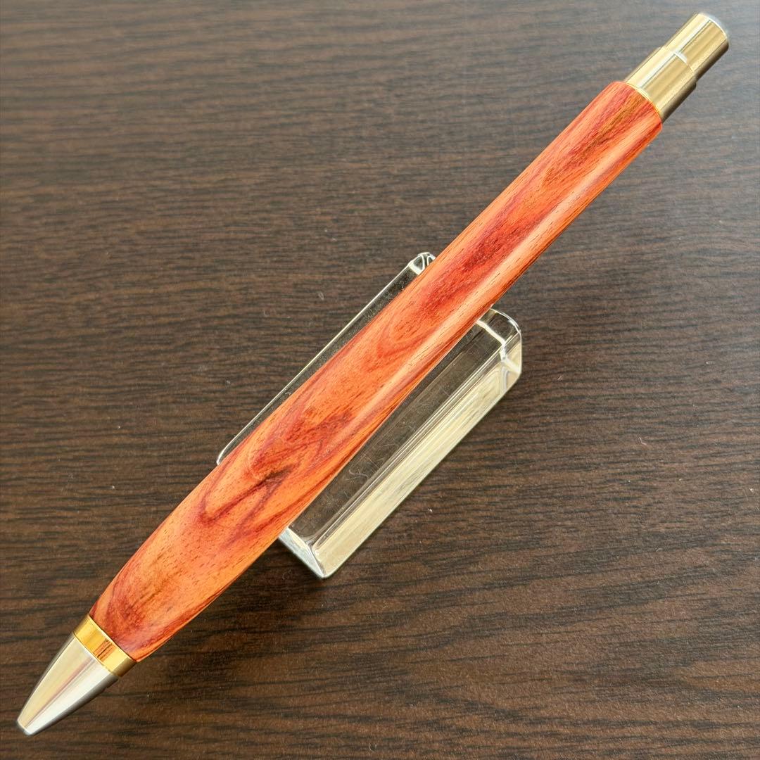 【極美品】ウッドペンクラフト　チューリップウッド　ボールペン