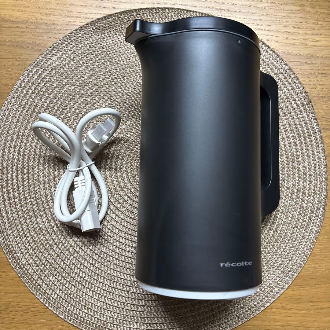 レコルト　 自動調理器具ポット　ブラック　レシピ本　スパチュラ付き