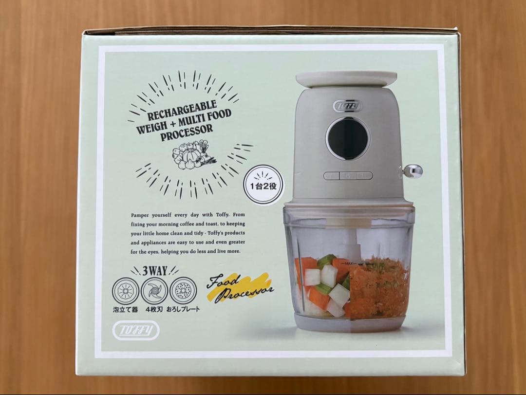toffy スケール付きマルチフードプロセッサー［充電式］