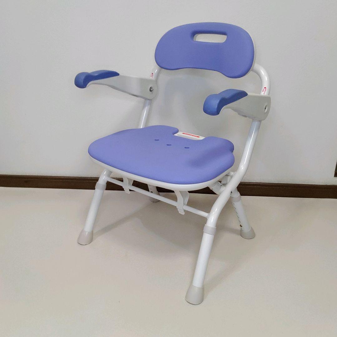 美品 安寿 折りたたみ シャワーベンチ FSフィット ブルー 送料無料