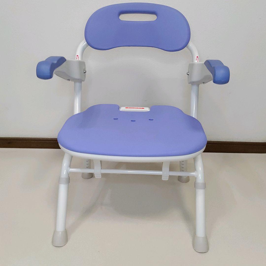 美品 安寿 折りたたみ シャワーベンチ FSフィット ブルー 送料無料