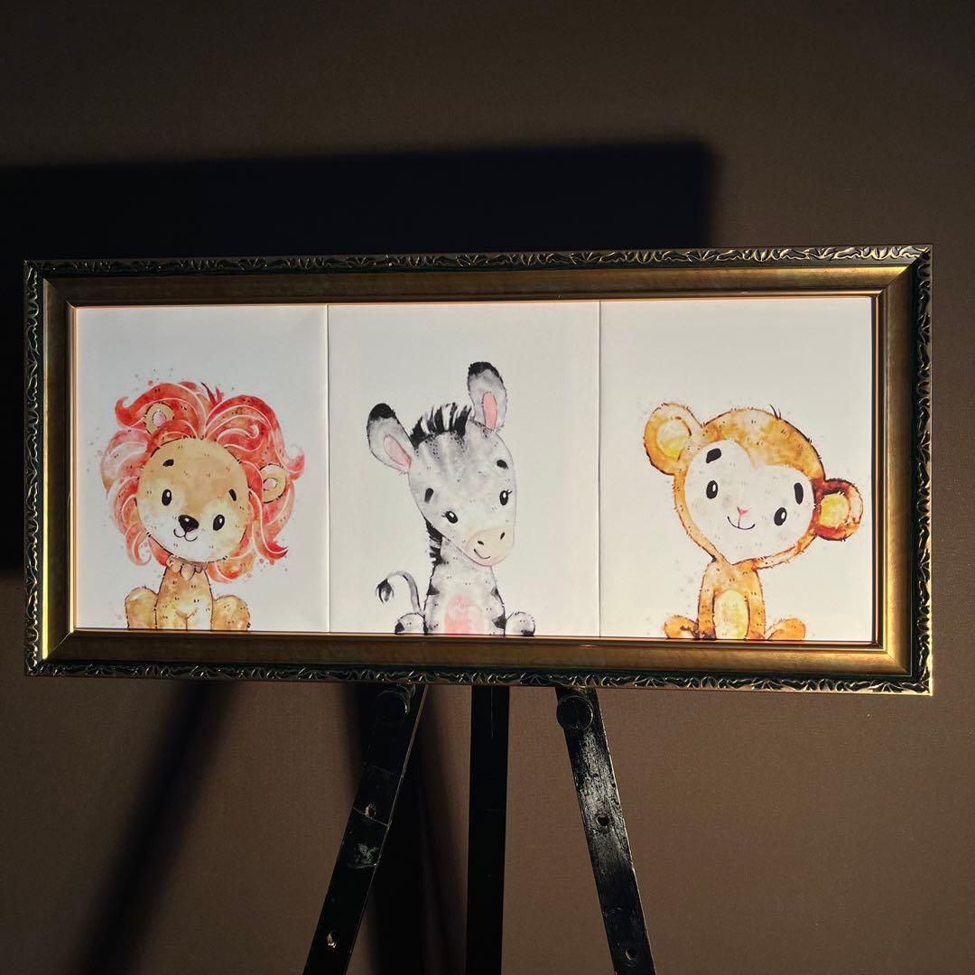 キャンバスプリントアート animals 絵画 額付き インテリア