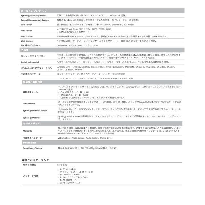Synology NAS DS1821+ 8ベイ 新品未使用
