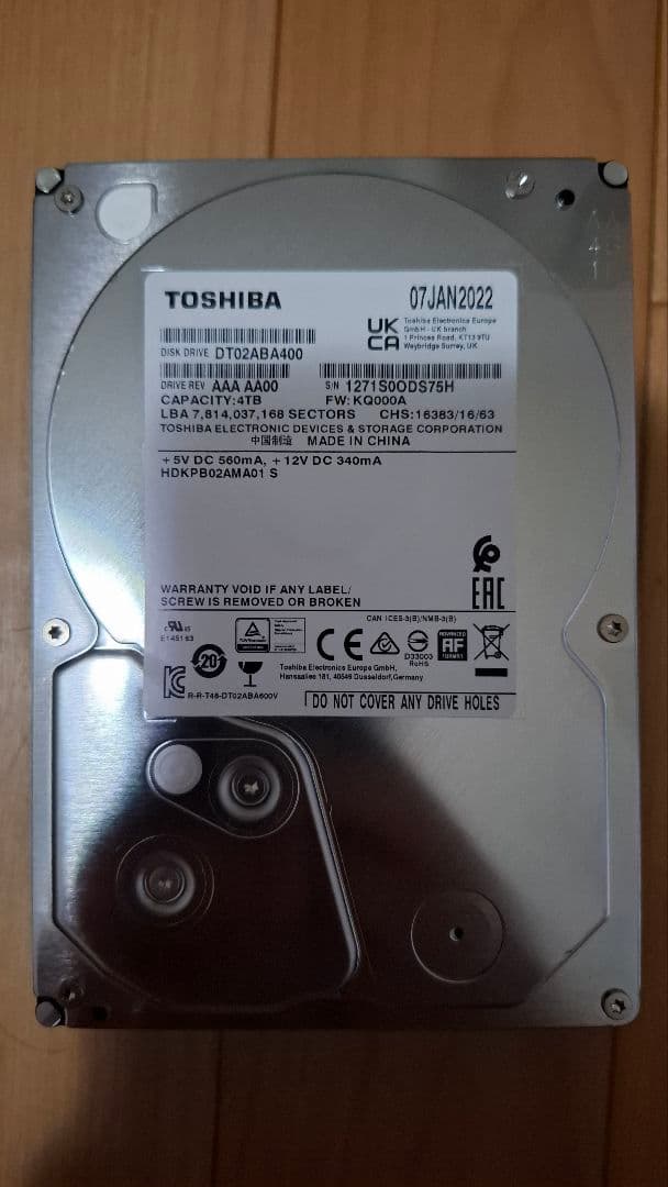 の*ち様 TOSHIBA DT02ABA400 4TB HDD