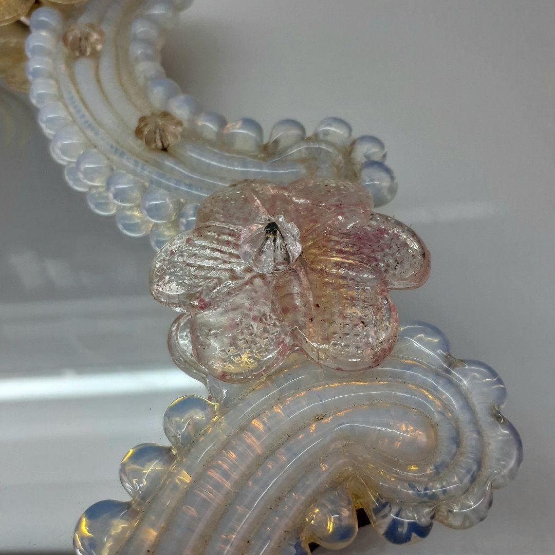 MURANO ムラノ オパ－ルセント 花飾り ウォールミラー 壁面 鏡