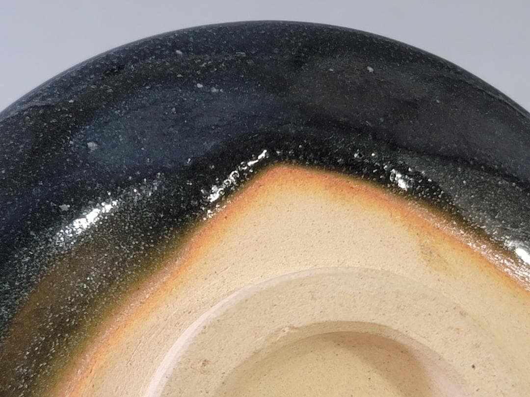 茶道具 冨田焼 富八作 黒茶碗 共箱 PR043