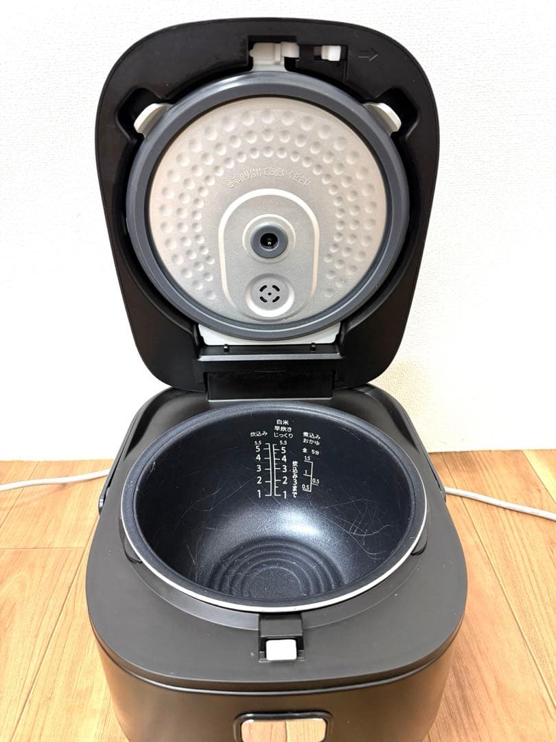 情熱価格 IH 炊飯器 5.5合炊き ブラック