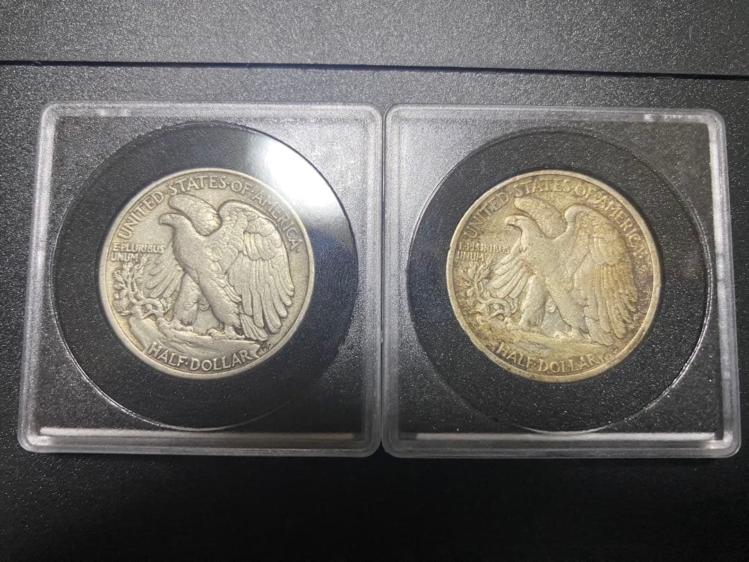 アメリカ 1942年 ウォーキングリバティ 50セント銀貨 2枚