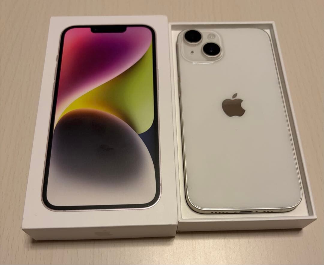 iPhone14 128GB SIMフリー ○判定 バッテリー84% 箱あり