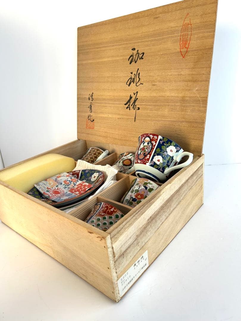 【新品】 有田焼 古伊万里 清秀 珈琲揃 カップ＆ソーサー 5客セット 桐箱入