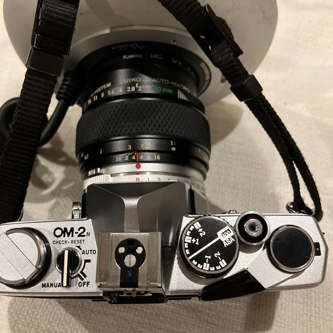 OLYMPUS OM-2N カメラ　望遠レンズ　フラッシュ　電池　動作確認不十分
