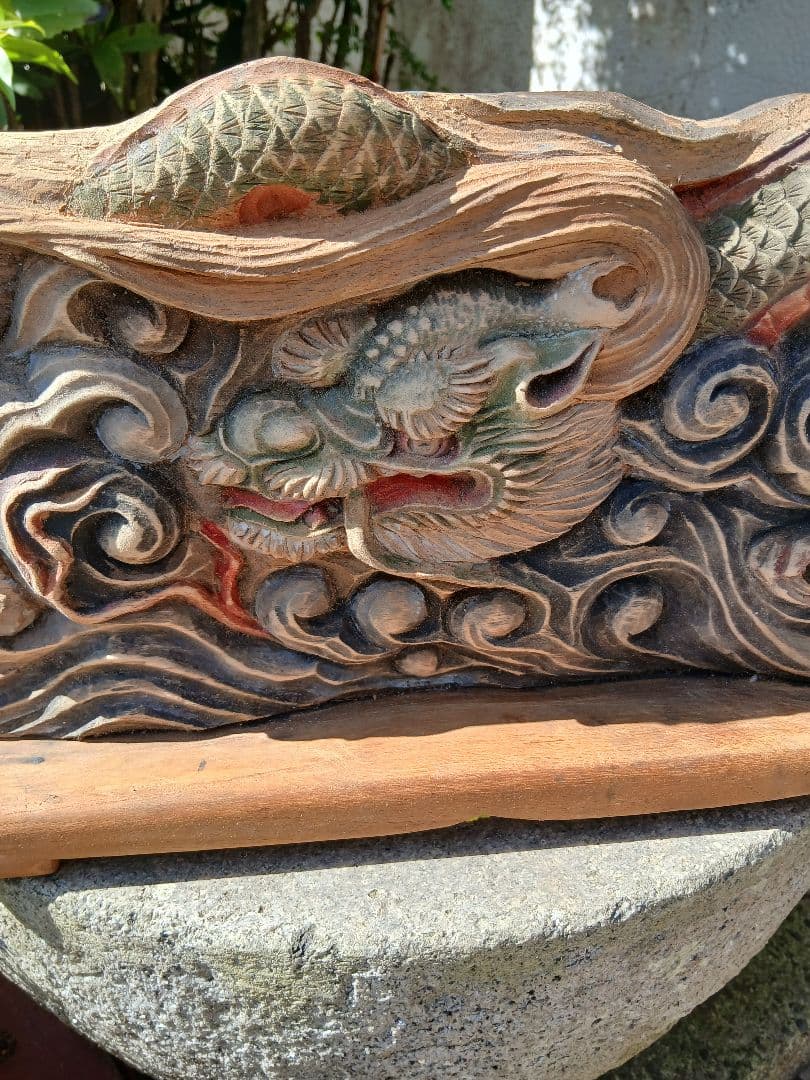 ハンドメイド彫刻 木彫り アート　龍