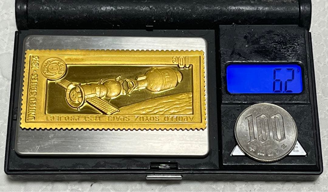 松本徽章　「K24GOLDFILLED」切手型工芸品　「アポロとソユーズ」