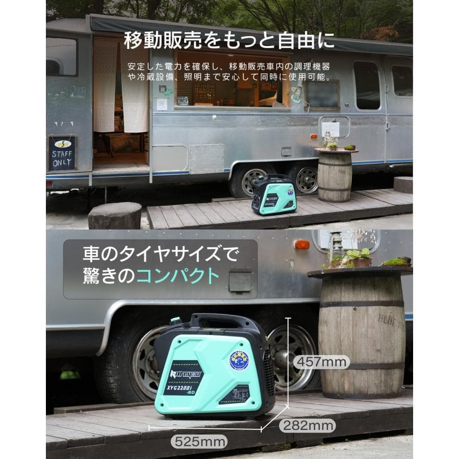 ★ガス・ガソリン両用発電機★インバーター発電機静音式 カセットボンベ発電機