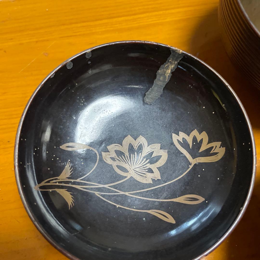 吸い物椀　吸物椀　10客　蒔絵金彩細工　蓋付き椀