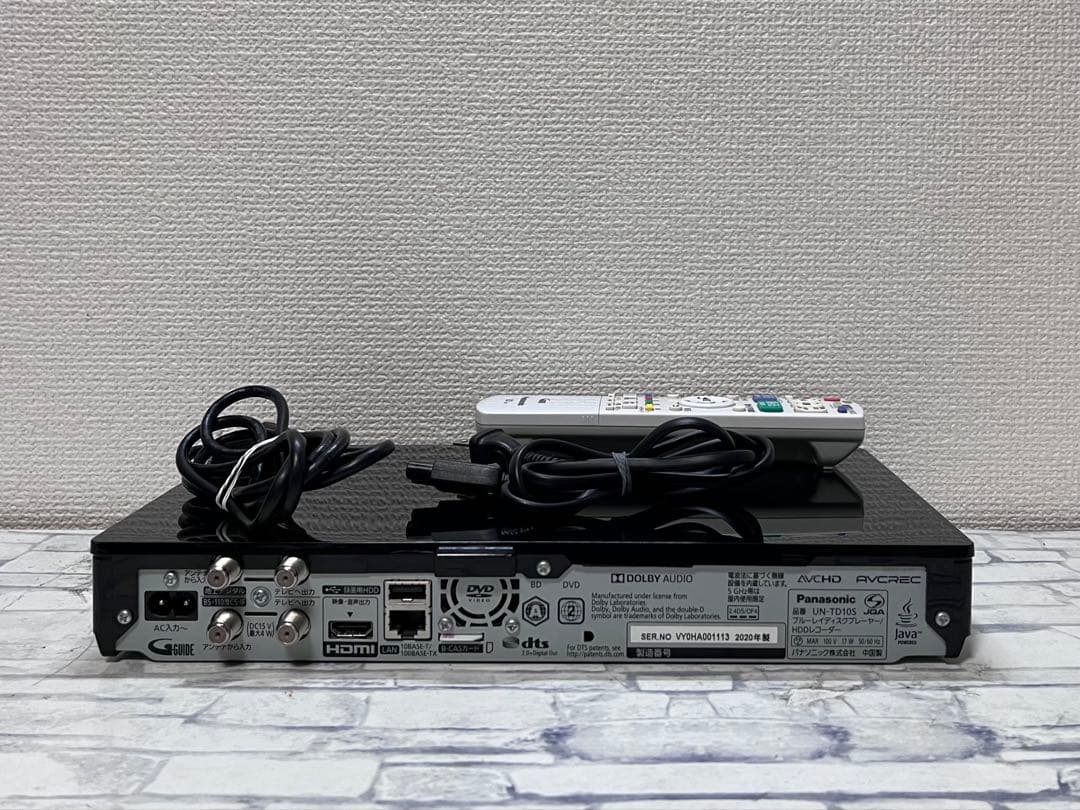 2番組録画　パナソニックブルーレイプレイヤー/HDDレコーダー　UN-TD10S