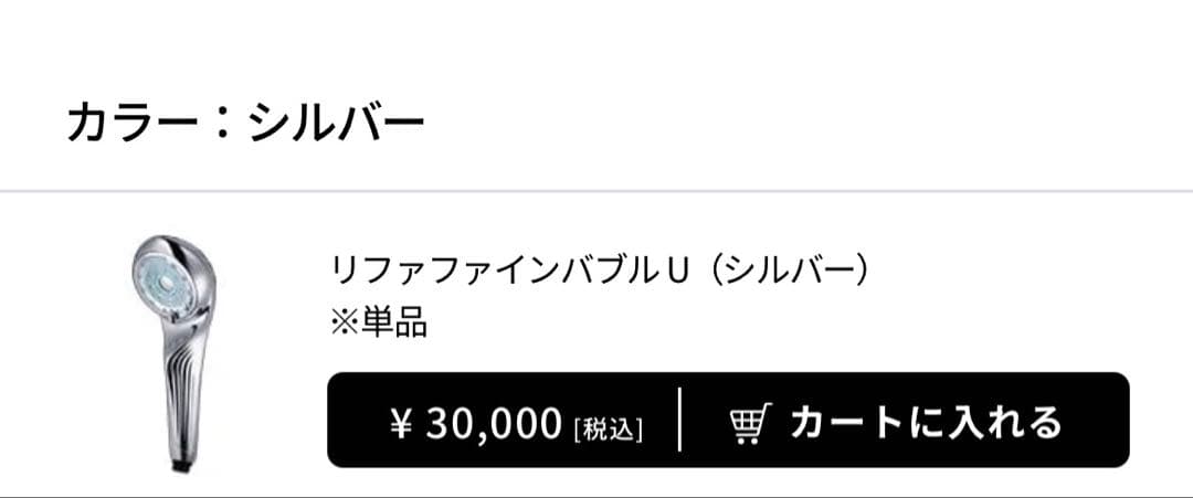 ReFaリファファインバブルU シャワーヘッド新品 未使用1番人気のシルバー