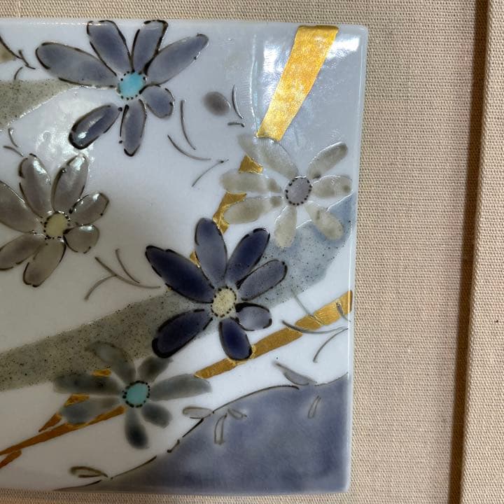 九谷　佐藤亮　陶板　色絵額　双鳥花野　瀬戸　陶板②