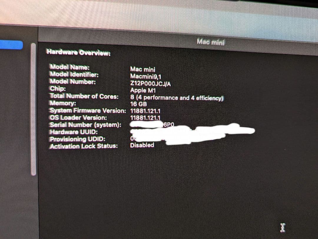 Mac mini M1 8CPU 16GB 512GB 10ギガビット