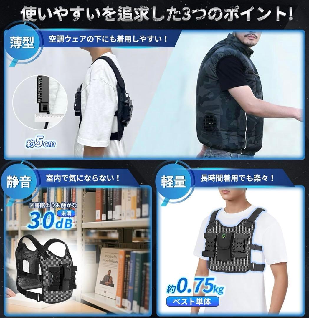 ペルチェベスト【大面積冷却ブレート搭載&30000mAh大容量】バッテリーセット