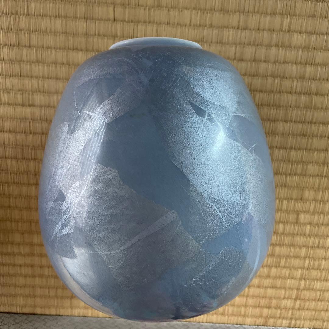 清水焼楠吉作　青彩　花生