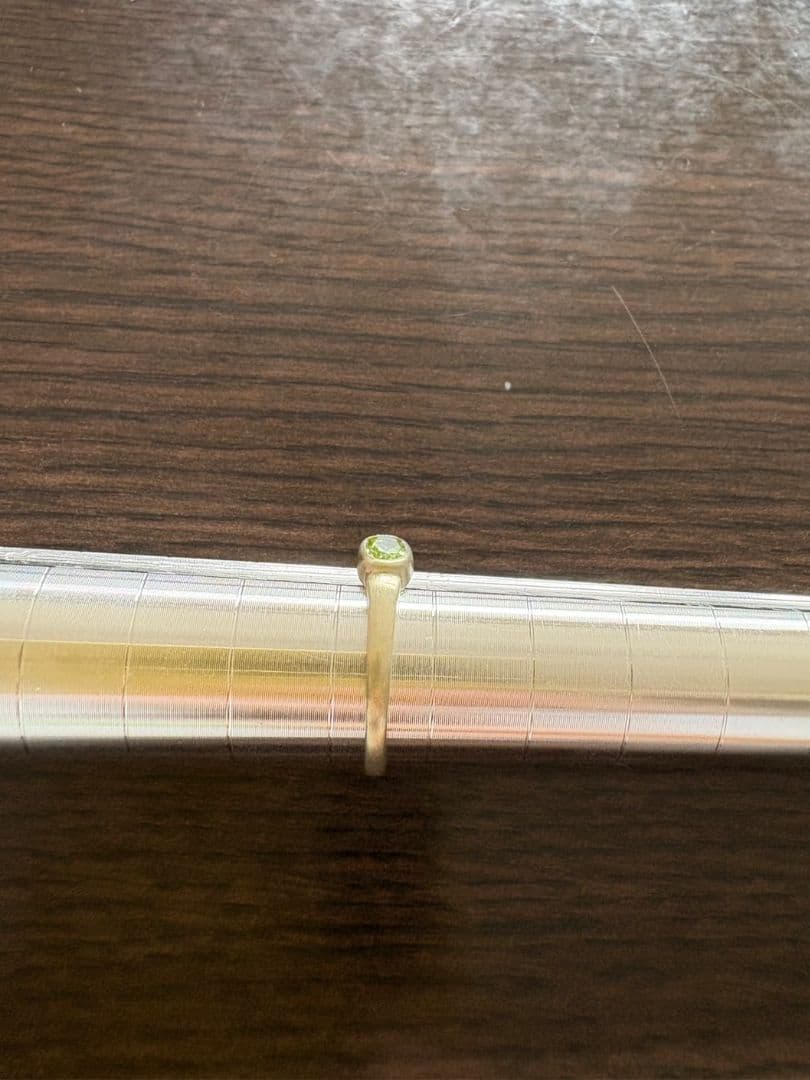 K10ペリドットダイヤリング