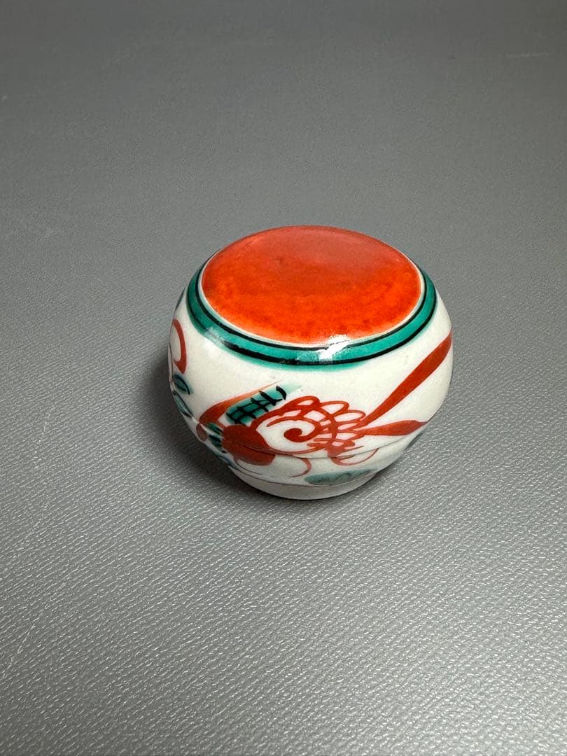 赤玉　香合　犬山焼き　犬山本窯　共箱　共布　美品　お茶道具