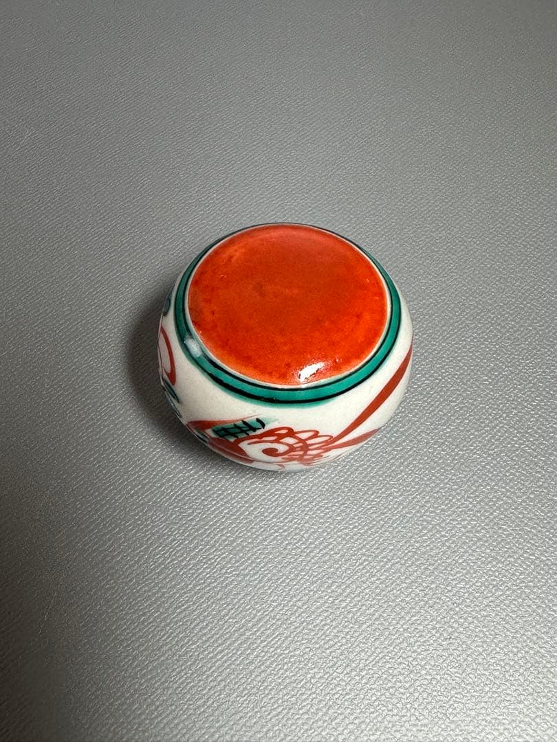 赤玉　香合　犬山焼き　犬山本窯　共箱　共布　美品　お茶道具