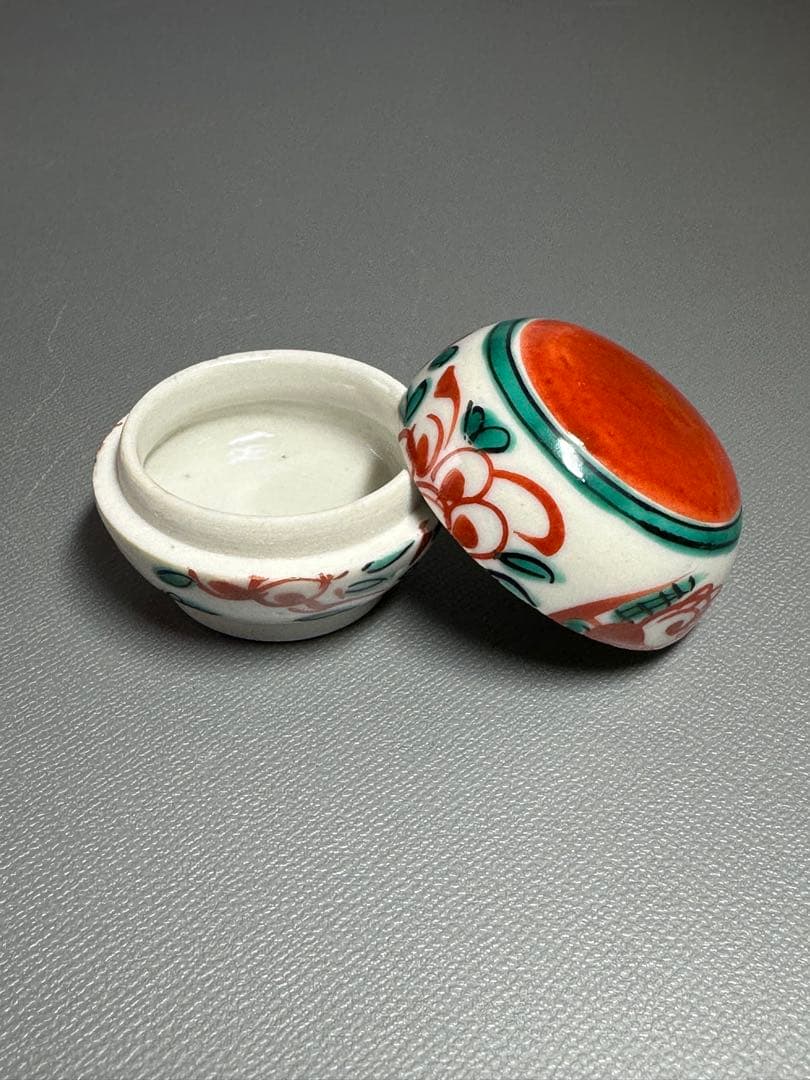 赤玉　香合　犬山焼き　犬山本窯　共箱　共布　美品　お茶道具