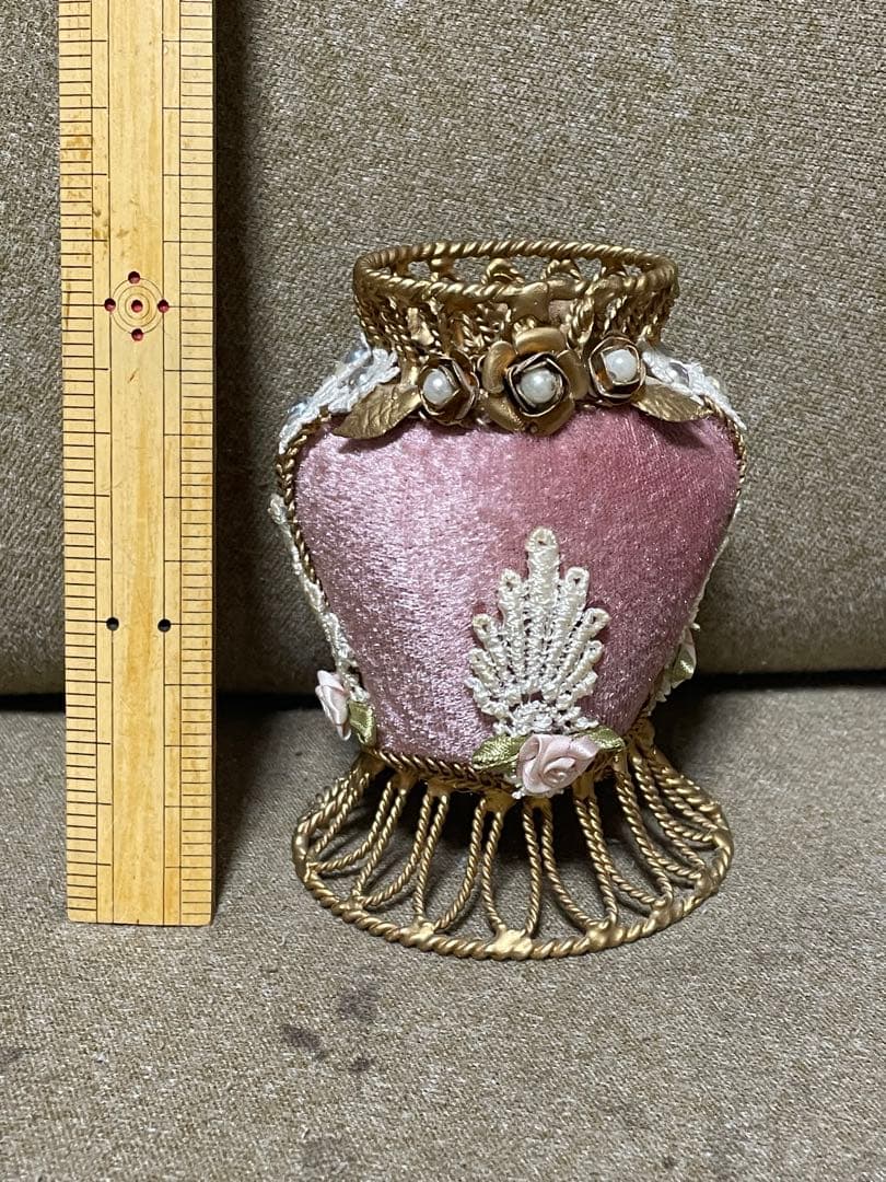 アンティーク　ジュエリーボックス　薔薇　ベロア　小物入れ　ペン立て　３点セット