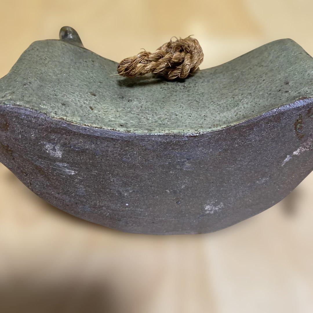 おきなわ壺屋焼　やむちん　赤絵魚紋 酒器 抱瓶　だちびん