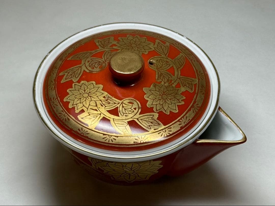 煎茶道具 金彩花紋様 九谷永楽 宝瓶 急須 湯冷し 茶器