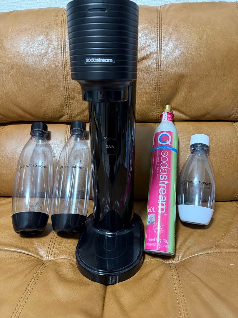 GAIA sodastream 炭酸水メーカー ブラック ボトル3本付き