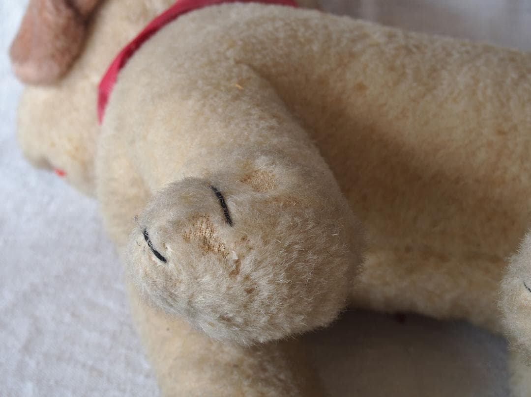 グラスアイとモヘアボディの犬 ぬいぐるみ 36cm 1930年代 /K454