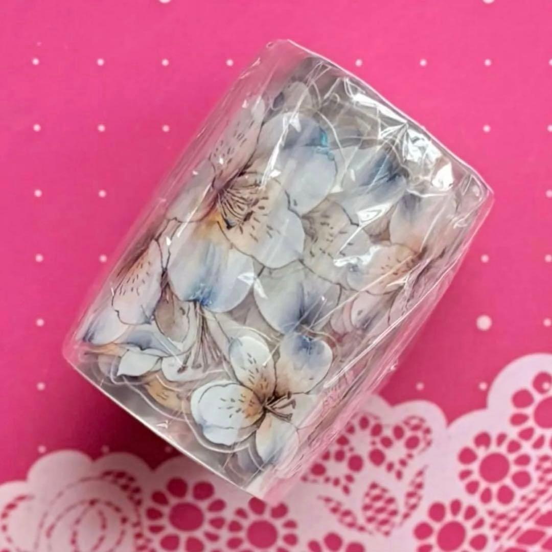 贝壳光 蓝屿六初 ダイカット加工 5.5cm×5m 海外マステ　花