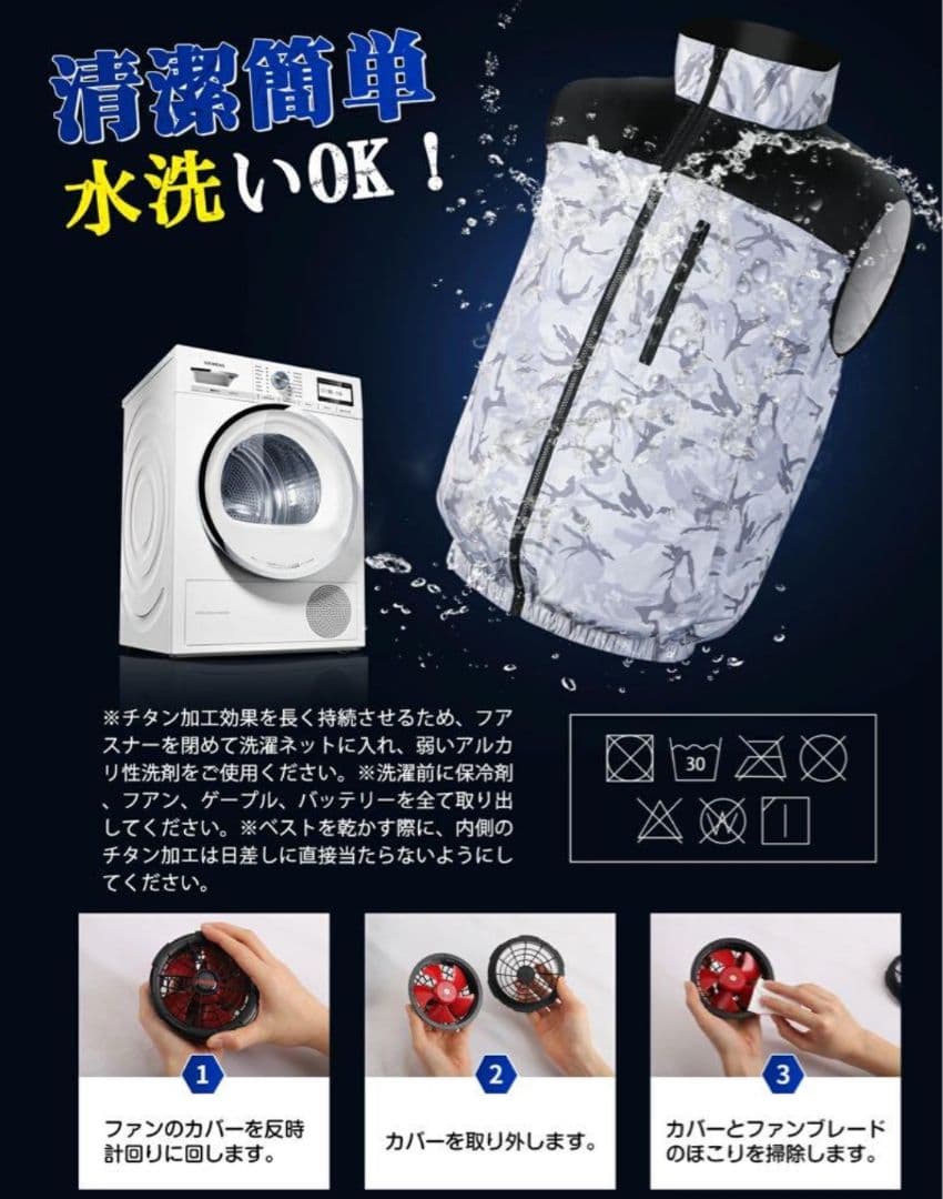 UNISO 空調服 ベスト ファンユニット＋バッテリー付きセット【M〜L】ブルー