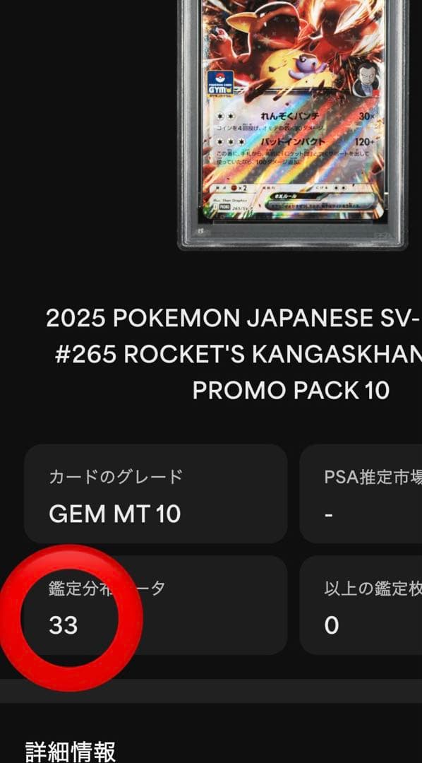 現品限り‼️ 超希少　PSA10 ロケット団のガルーラex 265 ジムプロモ