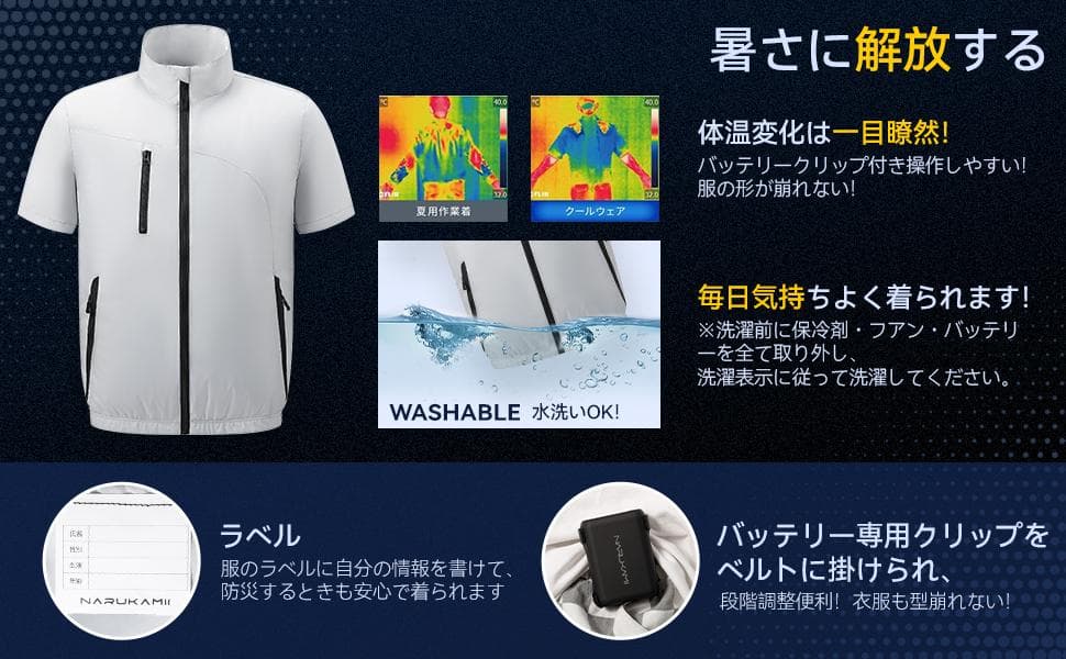 最後の1セット！88時間バッテリー付き空調作業服　空調服　GRAY　XL